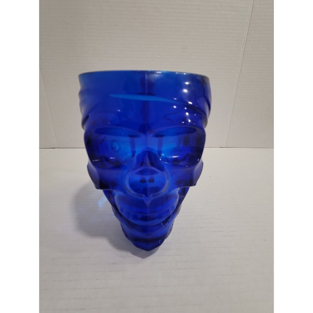 Tresure Island Cup plastic no chips or cracks neon blue larger cup skull head